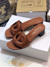 Dior orignal calfskin heeled slide DS0082