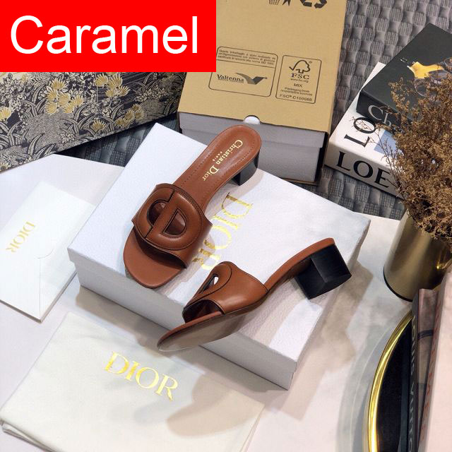Dior orignal calfskin heeled slide DS0082