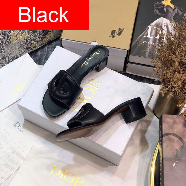 Dior orignal calfskin heeled slide DS0082