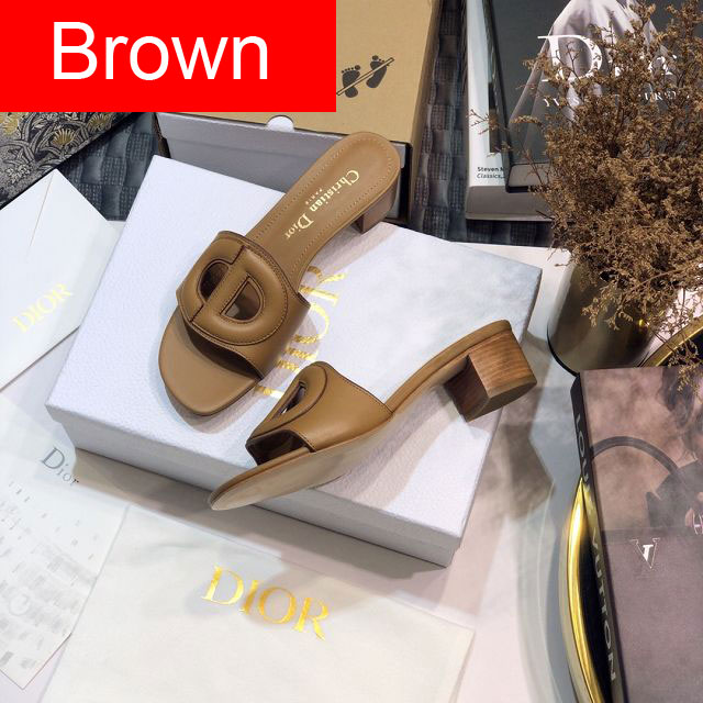 Dior orignal calfskin heeled slide DS0082