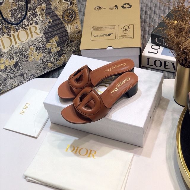 Dior orignal calfskin heeled slide DS0082