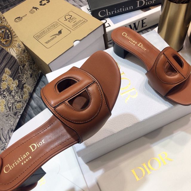 Dior orignal calfskin heeled slide DS0082