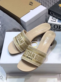 Dior orignal cotton heeled slide DS0049