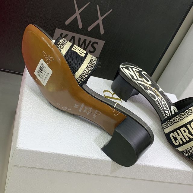 Dior orignal cotton heeled slide DS0167