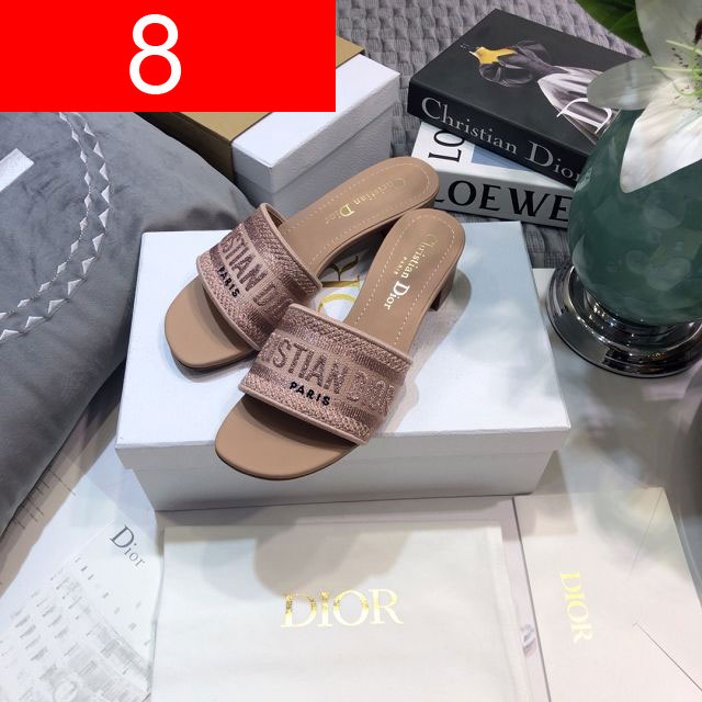 Dior orignal cotton heeled slide DS0190