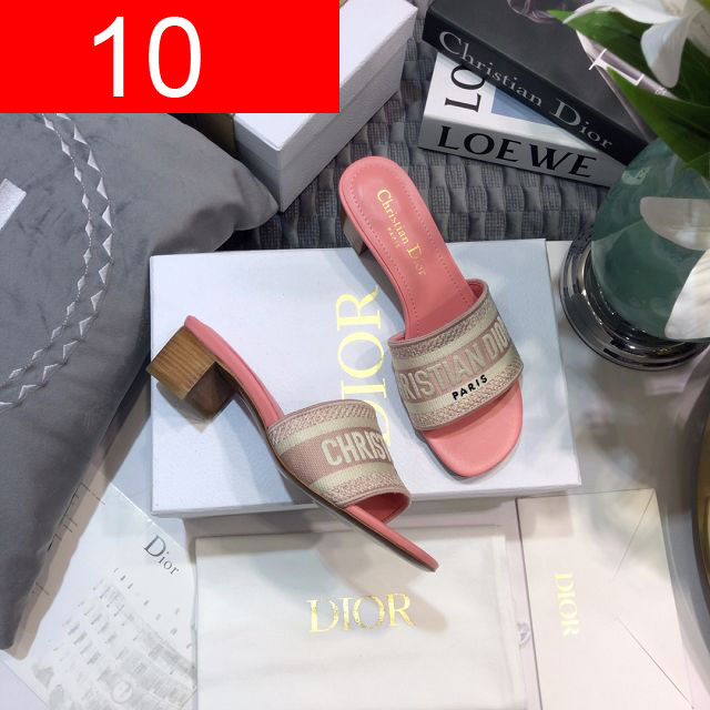 Dior orignal cotton heeled slide DS0190