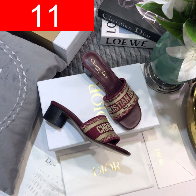 Dior orignal cotton heeled slide DS0190