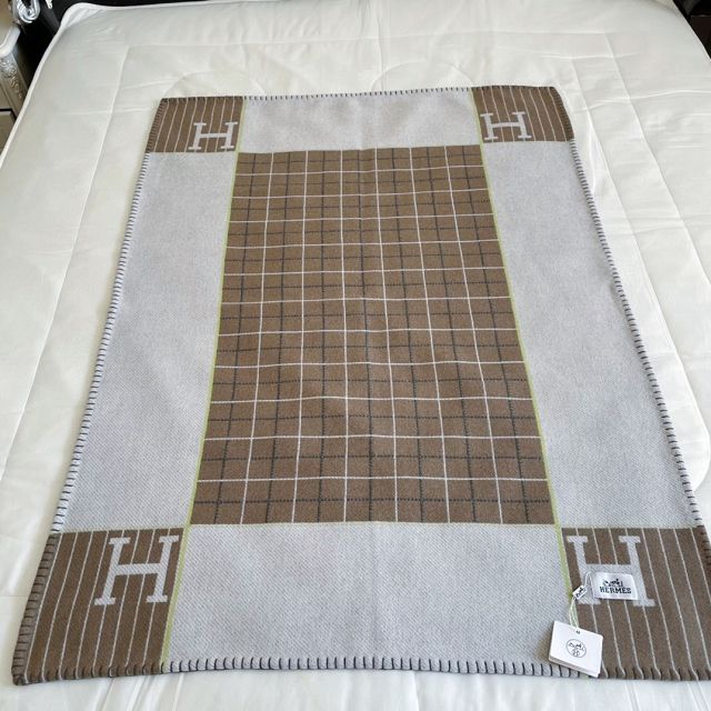 Hermes original cashmere blanket HB078 grey