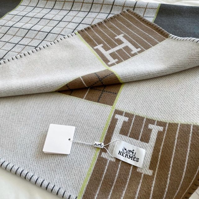 Hermes original cashmere blanket HB078 grey