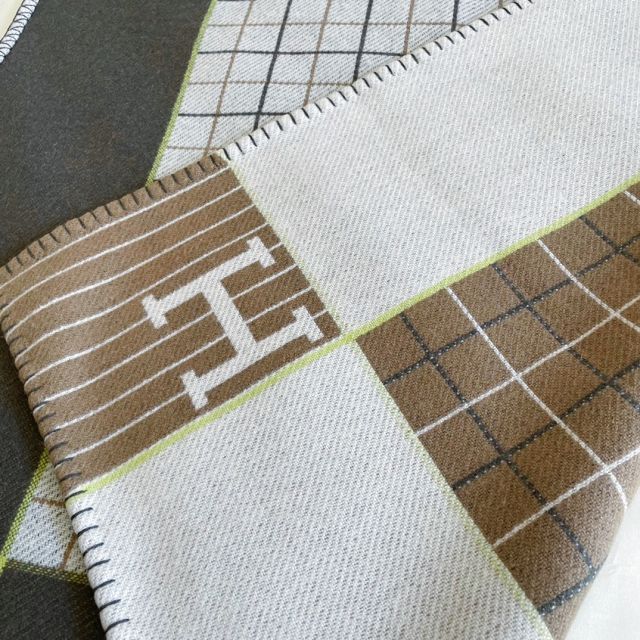 Hermes original cashmere blanket HB078 grey