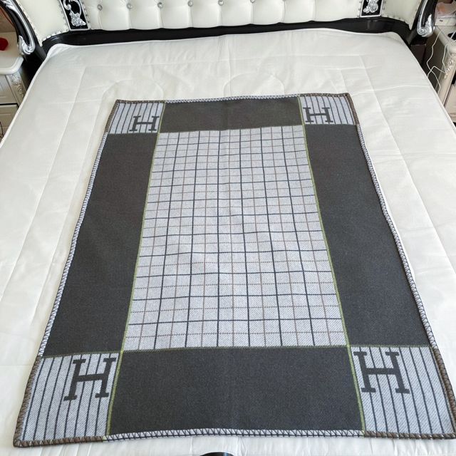 Hermes original cashmere blanket HB078 grey