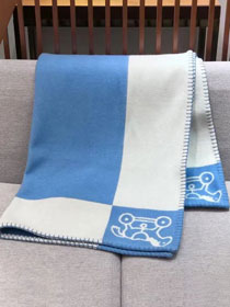 Hermes original cashmere blanket HB079 blue