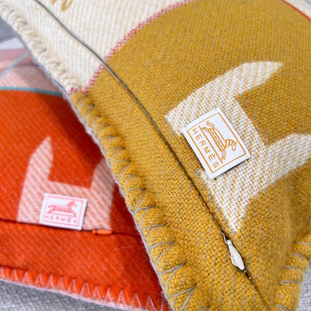 Hermes original wool epopee blanket HB074 yellow