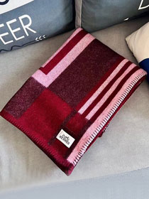 Hermes original wool ithaque blanket HB080 wine red