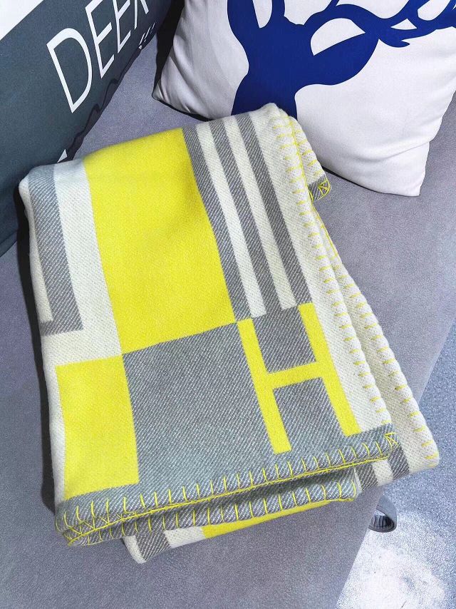 Hermes original wool ithaque blanket HB080 yellow