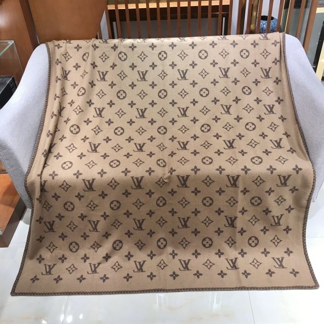 Louis vuitton original wool blanket LVB073 coffee