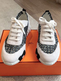 Hermes silk&suede bouncing sneaker HS0127