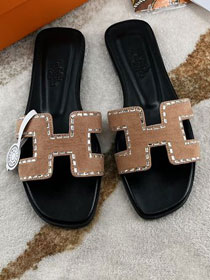 Hermes suede oran sandal HS0143