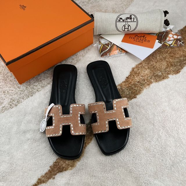 Hermes suede oran sandal HS0143