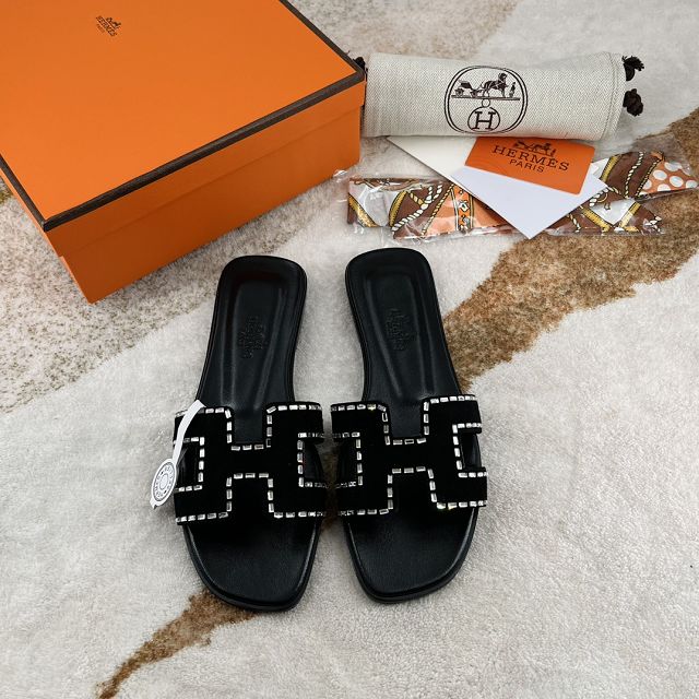 Hermes suede oran sandal HS0143