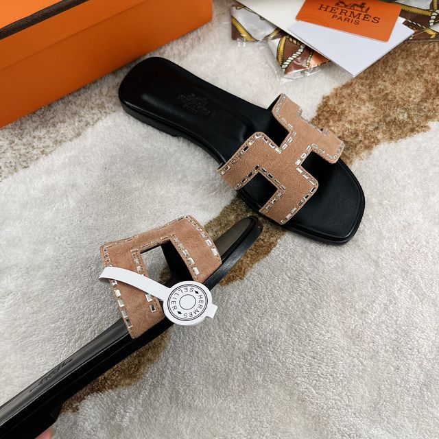 Hermes suede oran sandal HS0143