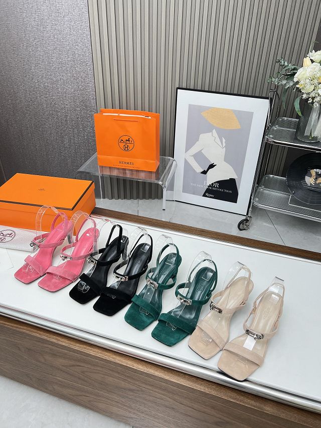 Hermes suede glamour 75mm sandal HS0161
