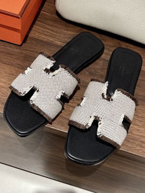 Hermes canvas oran sandal HS0208