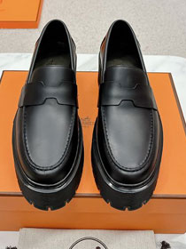 Hermes calfskin hitch loafer HS0238 black