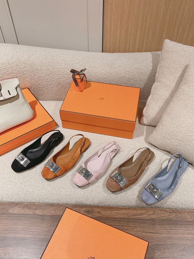 Hermes suede innocente slingback HS0228