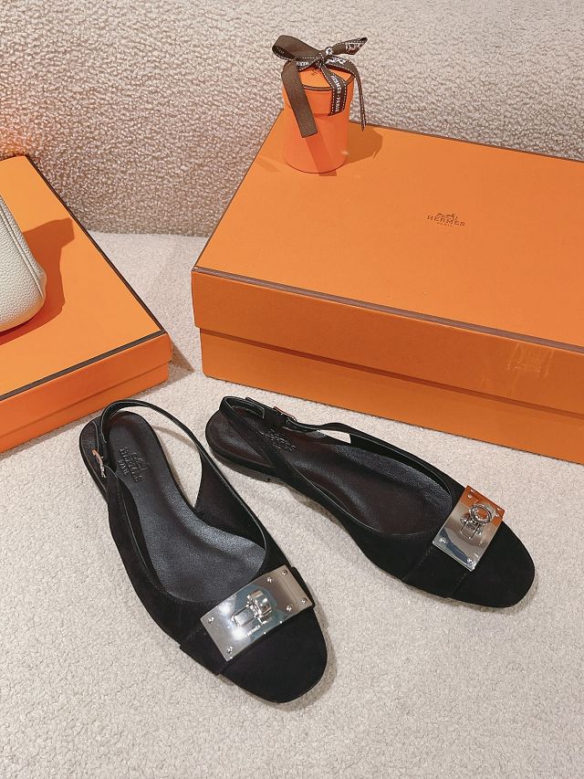 Hermes suede innocente slingback HS0228