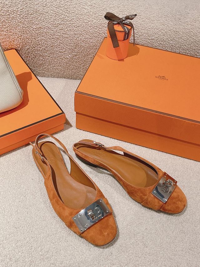 Hermes suede innocente slingback HS0228