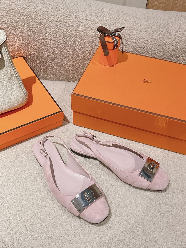 Hermes suede innocente slingback HS0228