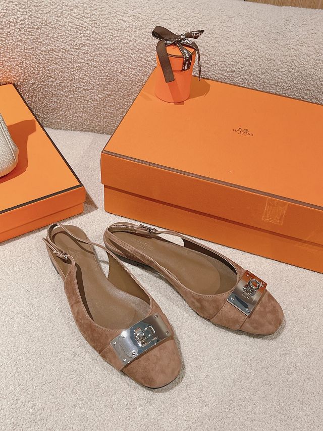Hermes suede innocente slingback HS0228