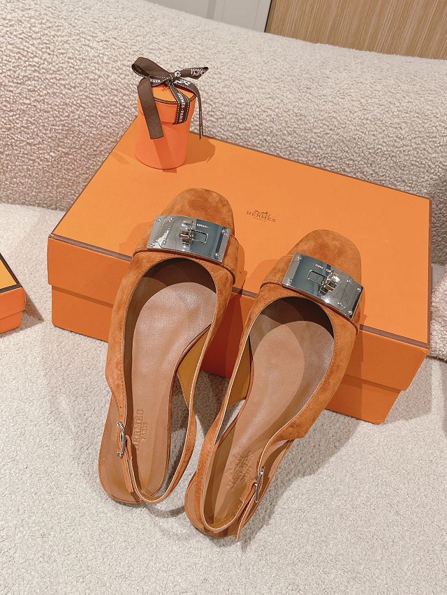 Hermes suede innocente slingback HS0228
