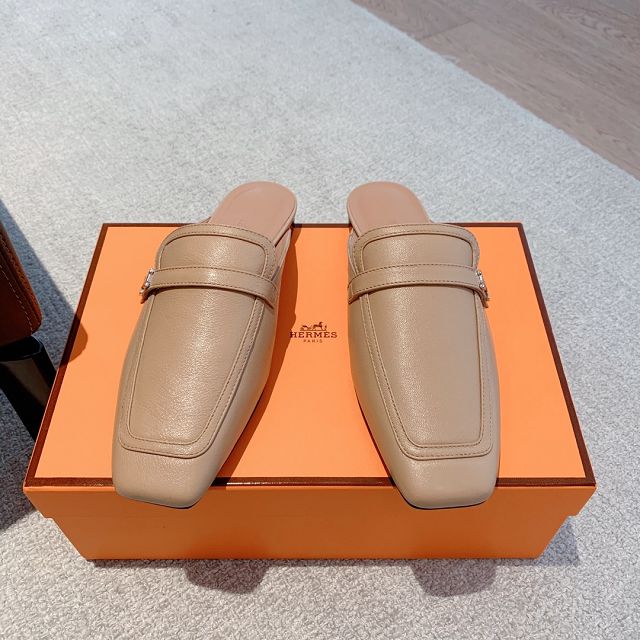 Hermes calfskin groupie mule HS0224	