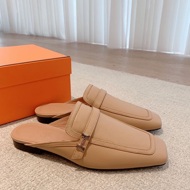 Hermes calfskin groupie mule HS0224	