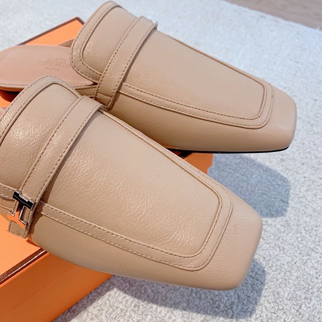 Hermes calfskin groupie mule HS0224	