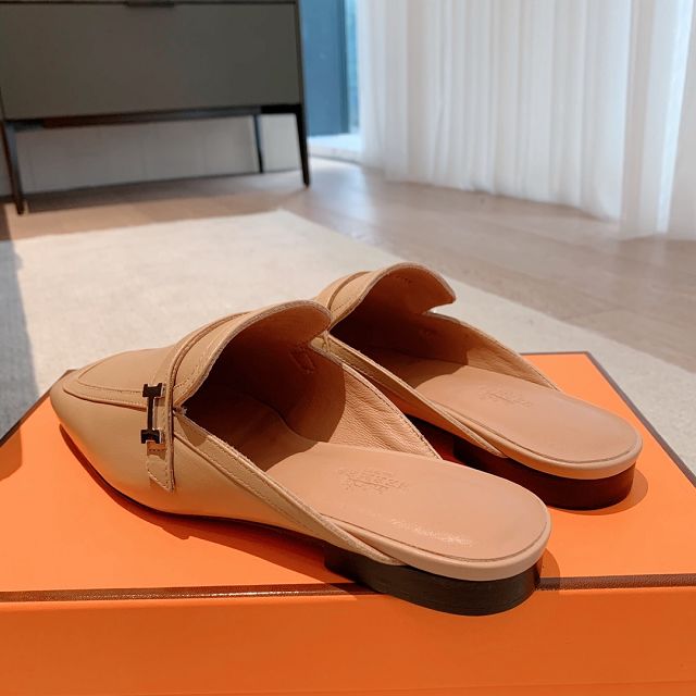 Hermes calfskin groupie mule HS0224	