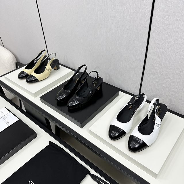 CC original aged calfskin 50mm slingbacks CH0043