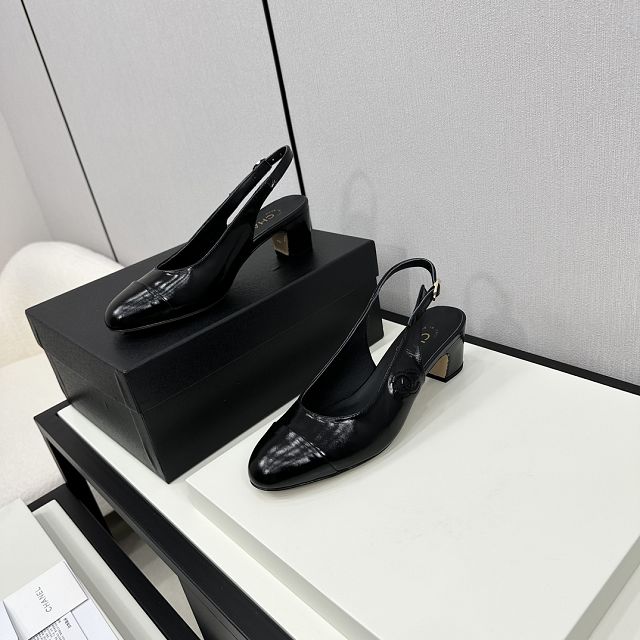 CC original aged calfskin 50mm slingbacks CH0043