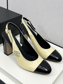 CC original aged calfskin 85mm slingbacks CH0044