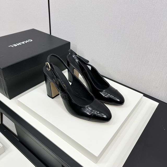 CC original aged calfskin 85mm slingbacks CH0044
