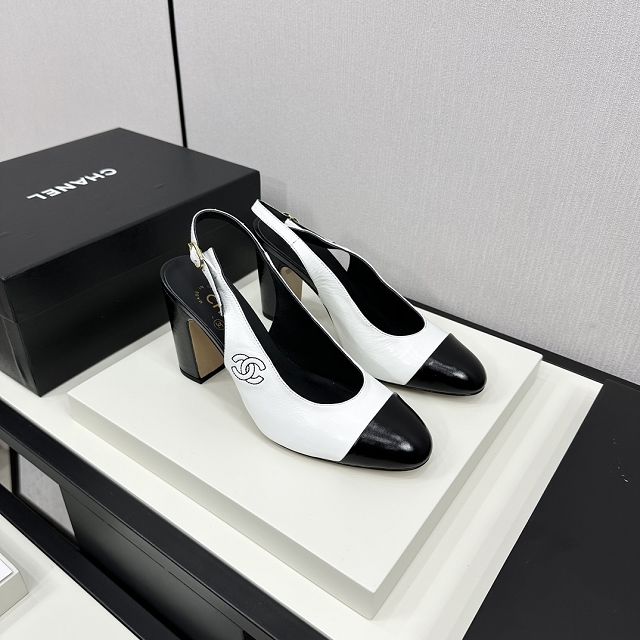 CC original aged calfskin 85mm slingbacks CH0044