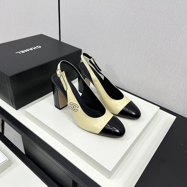 CC original aged calfskin 85mm slingbacks CH0044