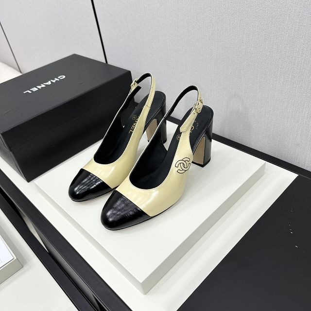 CC original aged calfskin 85mm slingbacks CH0044