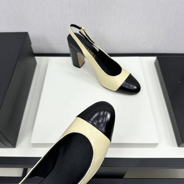 CC original aged calfskin 85mm slingbacks CH0044