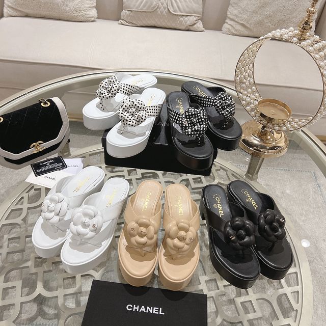 CC original lambskin 75mm mules CH0037