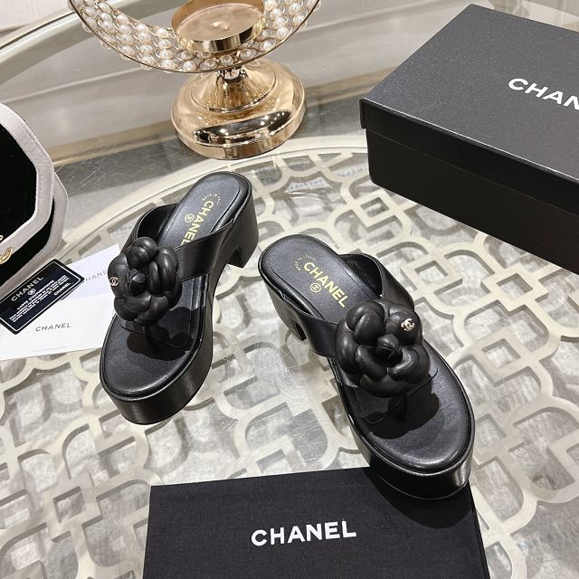 CC original lambskin 75mm mules CH0037