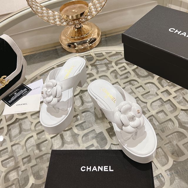 CC original lambskin 75mm mules CH0037