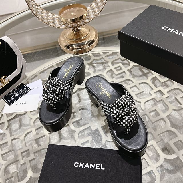 CC original lambskin 75mm mules CH0037
